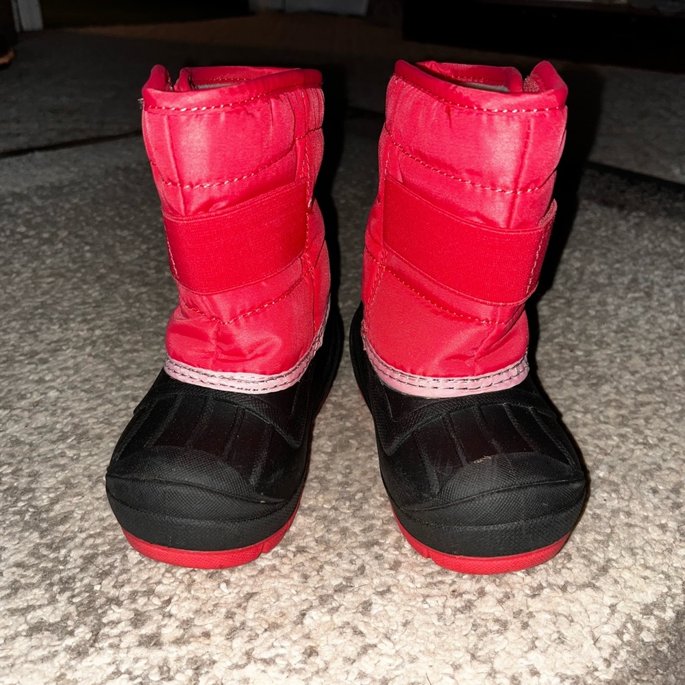 Cat & Jack sz 6 toddler girl thermolite pink winter boots EUC